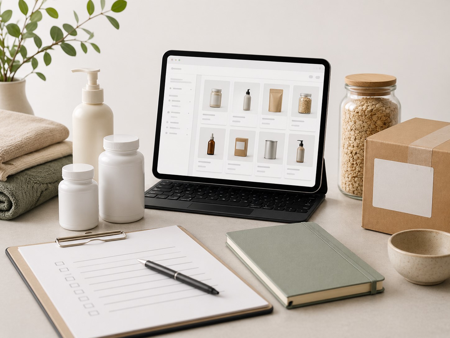 Marketplace model workspace with product assortment
